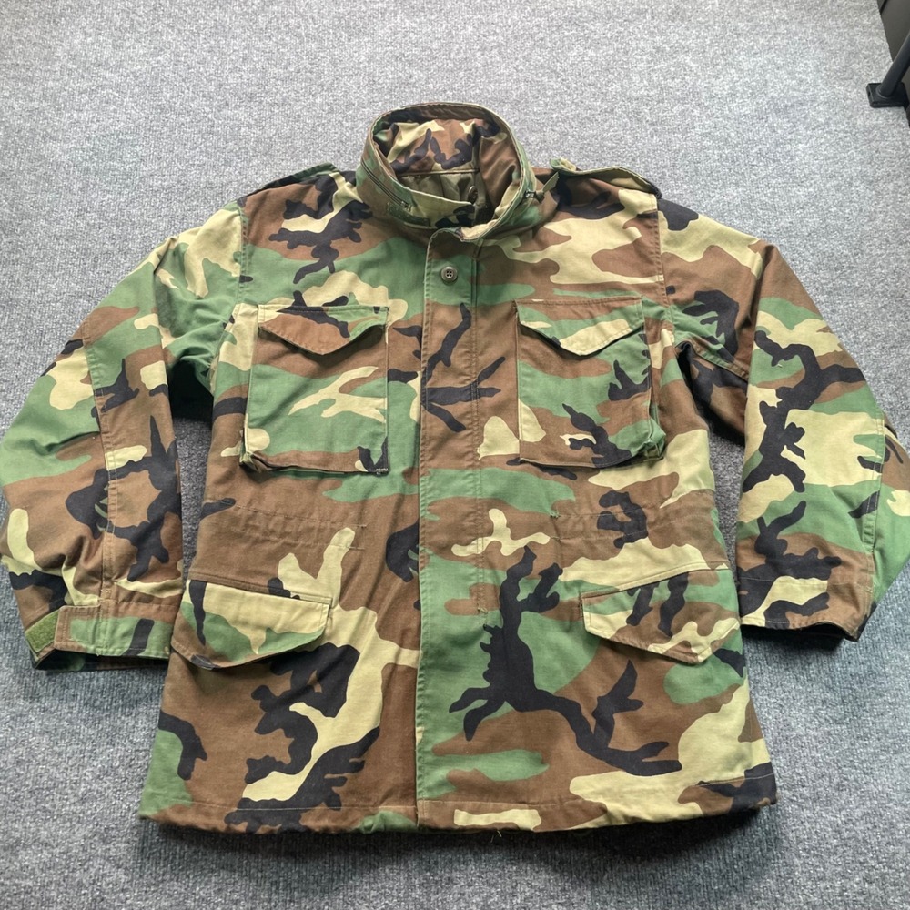 Vintage Propper Field Coat Men M Regular Green M-65 Woodland Military Jacket